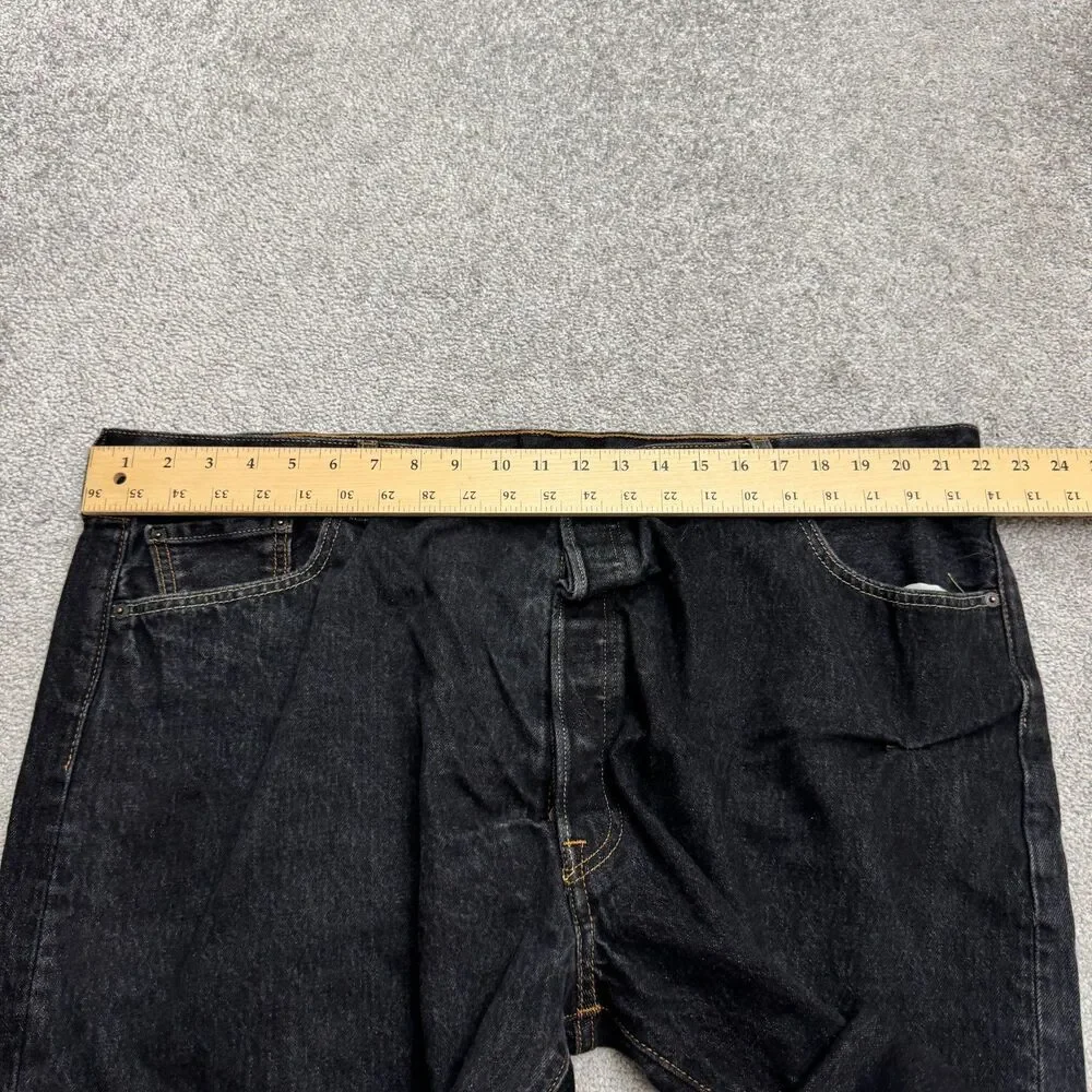 Levi's 501 Original Fit Straight Leg Button Fly Denim Jeans Men 48x34 Tall Black